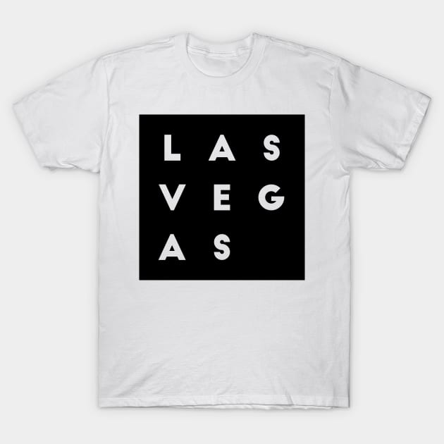 Las Vegas| Black square letters T-Shirt by Classical